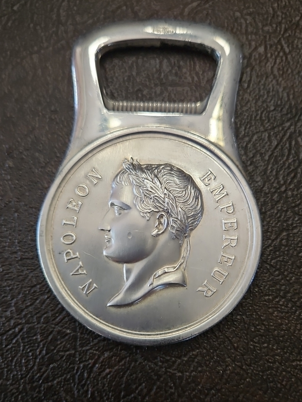 Silver Tone Napoleon Emperreur Coin Bottle Opener